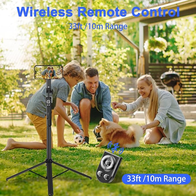 Auto Face Tracking Tripod for iPhone with Light 70.9” Selfie Stick Tripod Stand Follows Your Movement 360°Phone Camera Tripod with Wireless Remote for Content Creator Vlog Live Stream Video Recording - Image 6