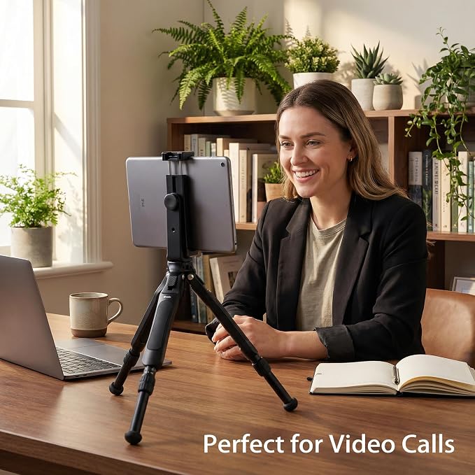 Zeadio Adjustable Camera Tripod, Portable Aluminum Tabletop Travel Tripod, 3-Stage Height Adjustable, 5kg Load Capacity, with 1/4" Mount for DSLR, Gimbal, Smartphone, Action Camera etc - Image 7