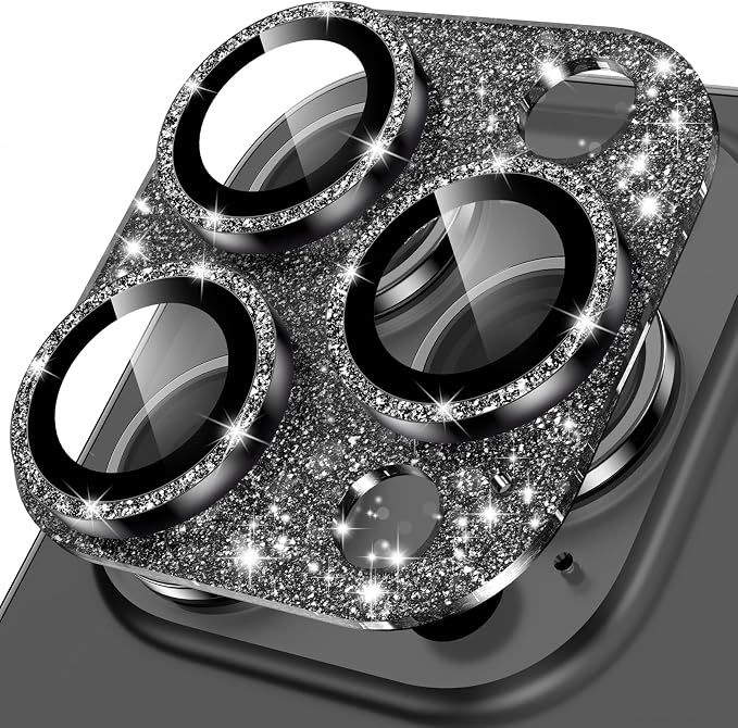 YWXTW for iPhone 13 Pro/iPhone 13 Pro Max Camera Lens Protector, [4TH Gen New Bling Design] Glitter Shiny Diamond Metal Ring Tempered Glass Back Camera Screen Protector Lens Cover by YWXTW