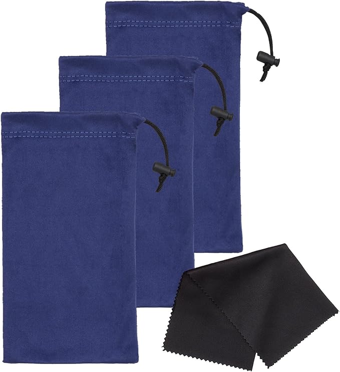 Premium Quality Microfiber Sunglasses Pouch With Spring Fastener by Mamlyn