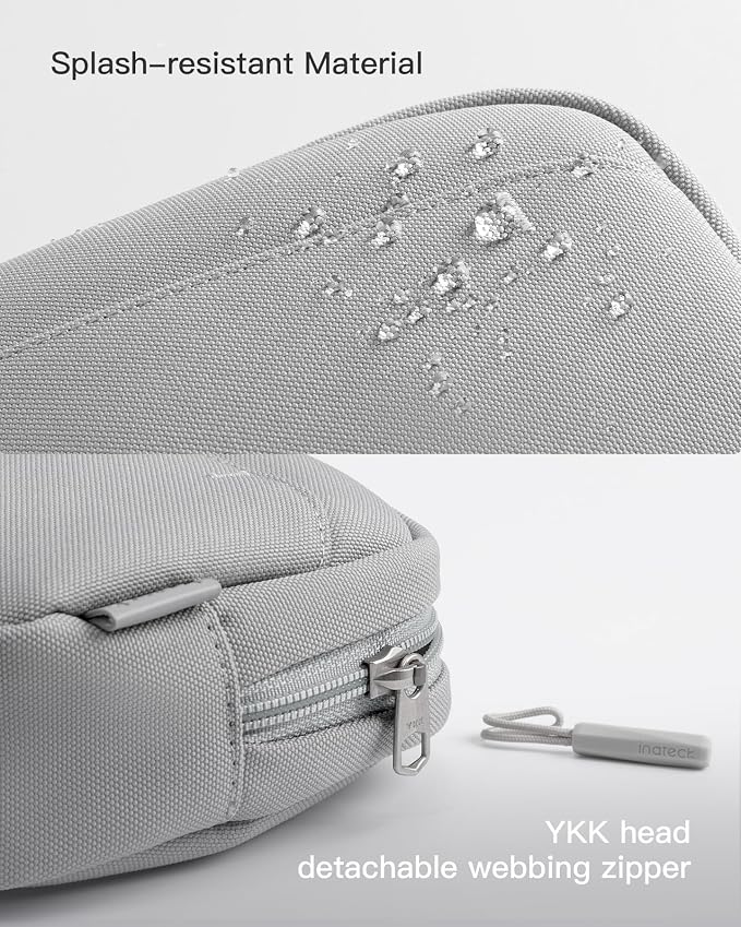 Inateck Electronics Organizer Travel Case, Water-resistant Cable Organizer Pouch, Multi-purpose Accessories Carry Case for Cord, Charger, Cables, Phone, USB Drive, Black, Small - Image 4