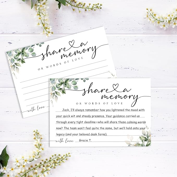 Share A Memory Card for Celebration Of Life - 50 Pcs Memorial Cards, Memory Box for Graduation Wedding, Funeral Keepsake for Celebration Of Life Decorations -A01 - Image 5