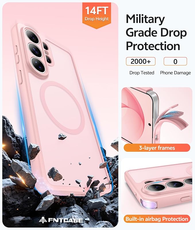 FNTCASE for Samsung Galaxy S26 Ultra Case, Compatible with Magsafe | Screen Protector, Full Camera Protection, Translucent Matte, 14FT Military Grade Drop Proof, Protective Phone Cover - Image 5
