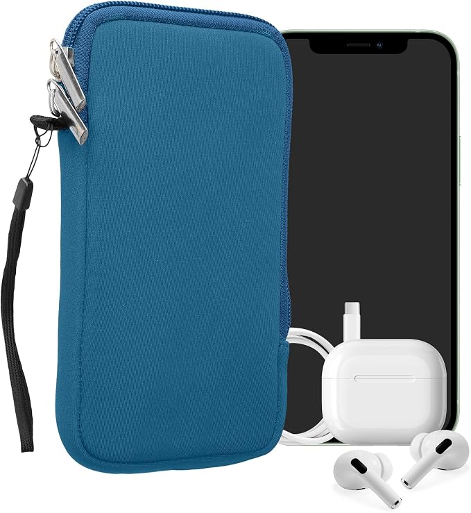 kwmobile Universal Phone Pouch Size XL - 6.7/6.8" - Neoprene Smartphone Pouch with Zip - Water-Repellent Mobile Phone Case - Sleeve in Radiant Blue by kwmobile
