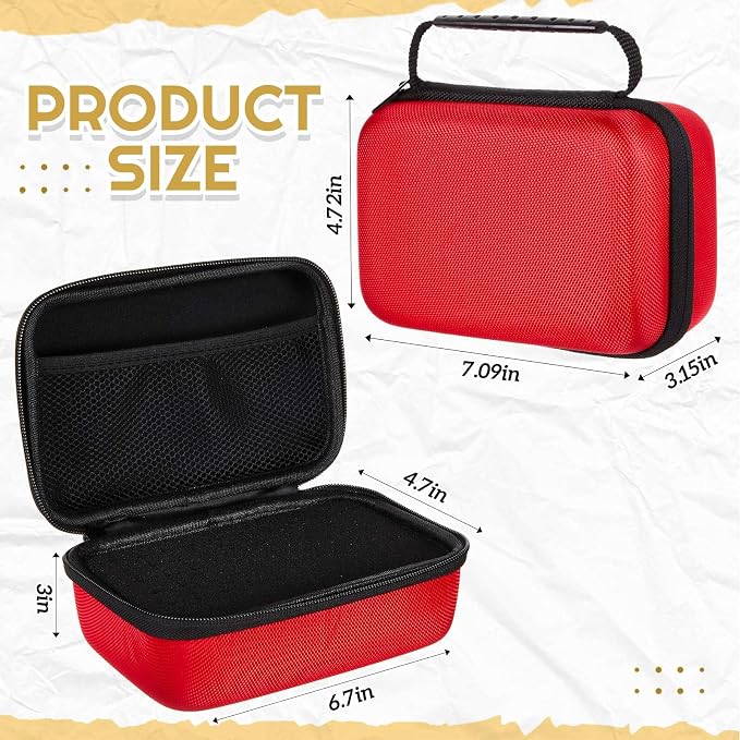 Relaxweex Hard Case with Foam, 7.1 X 4.7 X 3.1 Inch, Red | EVA Waterproof Shockproof Case, Customizable Foam for Camera Electronics Instruments, Digital Products, with Knife - Image 2