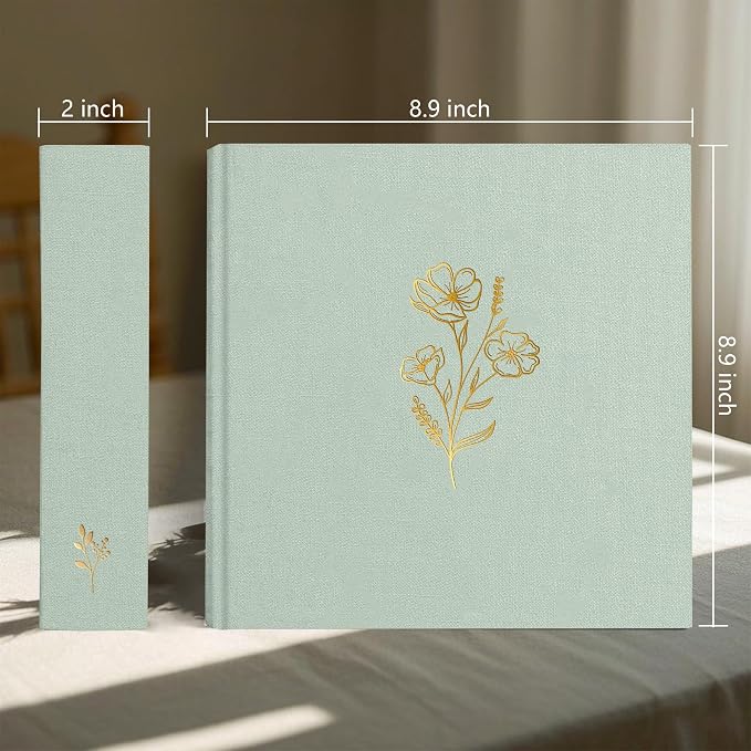 Holoary Photo Album 4x6 200 Photos, 200 Pockets 4”x6” Picture Album, Linen Fabric Cover Big Picture Book for Photos with Writing Area, 4x6 Photo Albums for Family Weddings Travel Memories(Sage) - Image 2