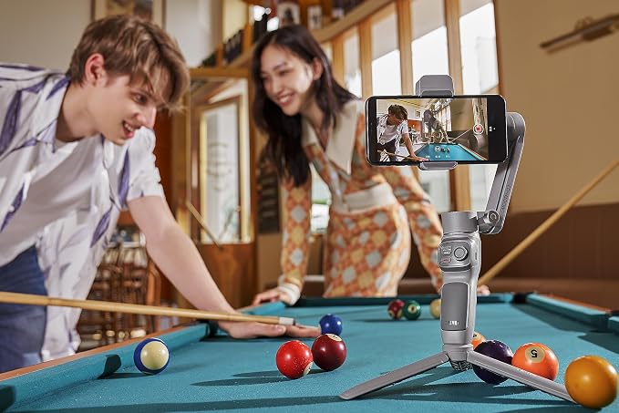 Zhiyun Smooth Q3 Combo, 3-Axis Phone Gimbal with Fill Light and Gimbal Bag, Portable & Foldable, Gesture Control, Video Recording, Auto Tracking Gimbal Stabilizer for Smartphone for iPhone & Android | Portable & Foldable, Gesture Control, Video Recordi... - Image 2