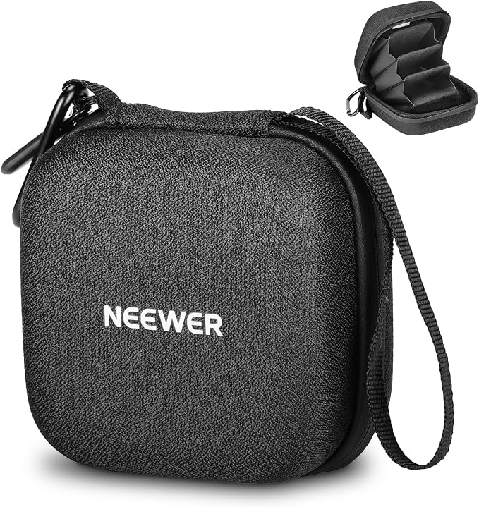 Neewer Storage Bag for 9 x 9 cm Filter, Shockproof Dustproof Waterproof Carrying Bag with Expandable Dividers, Wrist Strap and Carabiner for 3 Circular Filters 62 mm, PB11 by Neewer