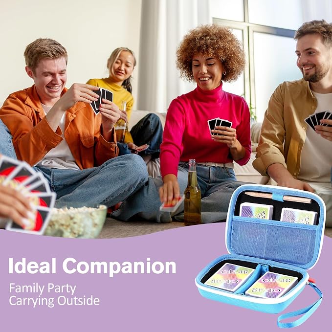 ProCase Hard Playing Card Game Carrying Case, Holds 300+ Cards -Blue | Travel Storage Box, Compatible with UNO, Five Crowns, SKYJO, PlayMonster and More Card Games, Case Only - Image 7