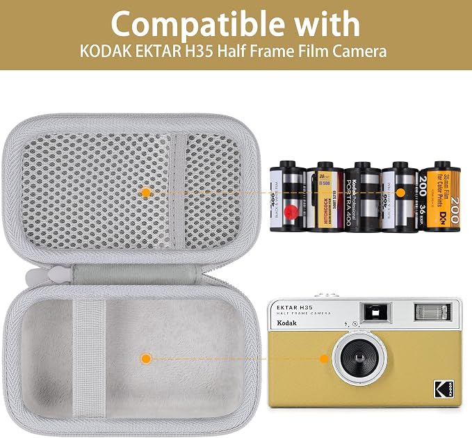 Camera Case for KODAK EKTAR H35/H35N/Snapic A1 Frame Film Camera | Protective Storage Box, Portable Carrying Box, Hard Protective Is Specifically Designed, Mesh Pocket, Sand Case - Image 3