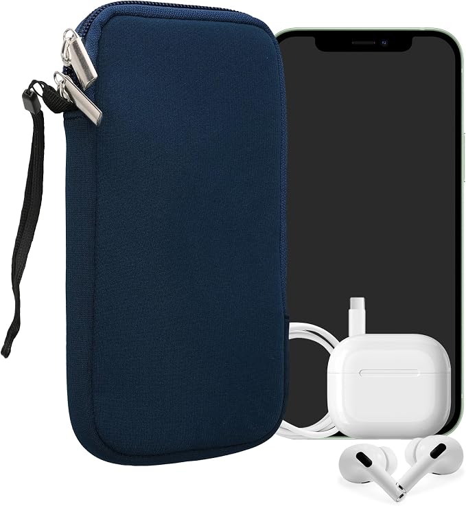 kwmobile Universal Phone Pouch Size XL - 6.7/6.8" - Neoprene Smartphone Pouch with Zip - Water-Repellent Mobile Phone Case - Sleeve in Navy Blue by kwmobile