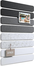 Fluxynara 13" x 2" Felt Wall Panels, Concrete Echo | 8-Pack Includes 50 Push Pins and Adhesive Tabs for Photos, Notes and Decor in Bedroom Doors, Home Office or Studios by FLUXYNARA