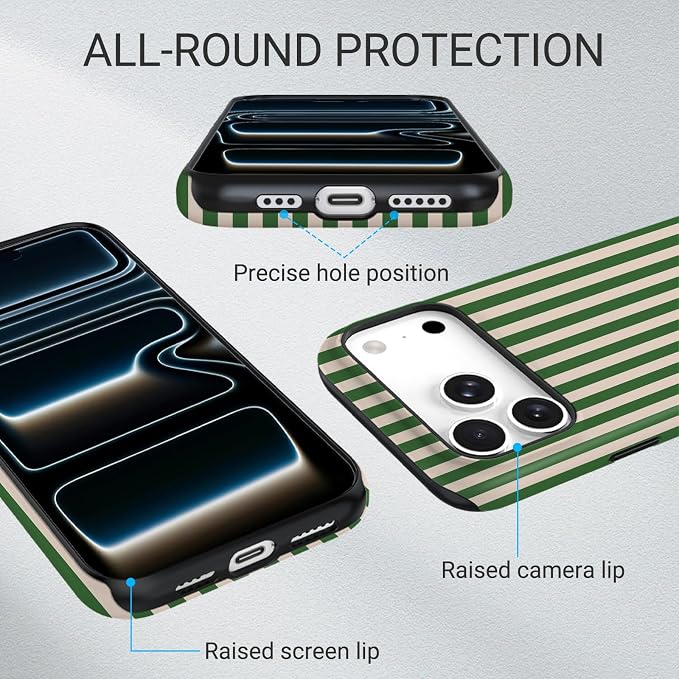 TPU Phone Case for iPhone 17 Pro, MagSafe Wireless Charging Compatible, Shockproof Slim Fit Protective Cover with Anti-Yellowing & Raised Camera Protection (Stripe 2, iPhone 17 Pro(6.3")) - Image 3