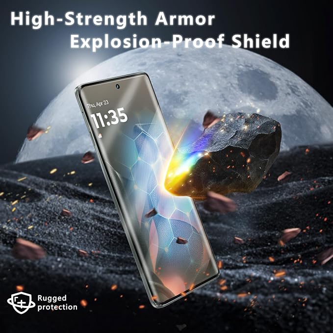 2 Pack for Motorola Edge 2025 Screen Protector Soft TPU Film | 2 Pack Camera Lens Protector with Installation Frame,Support Fingerprint Unlock, Touch Sensitive, Anti-Scratch, Case Friendly - Image 2