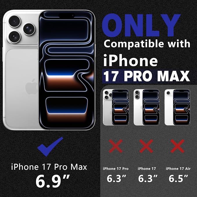2 Pack for iPhone 17 Pro Max Camera Lens Protector | Bling Tempered Glass 9 Hardness,Anti-Scratch High Definition Camera Screen Protector (Blue) - Image 2