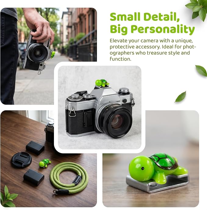 Camera Hot Shoe Cover, Cute Hot Shoe Cap, Hot Shoe Protector Compatible with Sony Fujifilm Fuji Canon Nikon Pentax Leical Panasonic (2pcs Tortoise) - Image 2