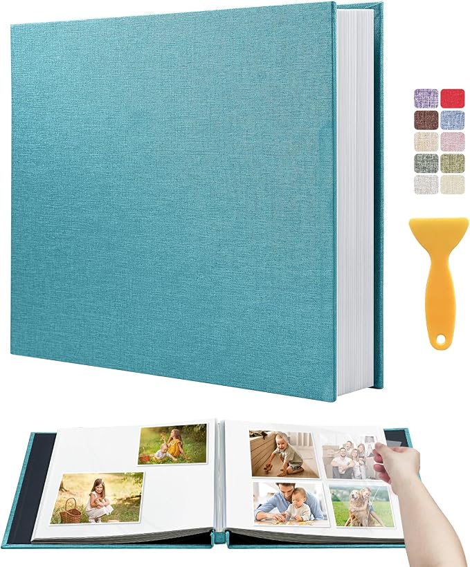 Large Photo Album Self Adhesive Scrapbook Album for 4x6 5x7 8x10 Pictures DIY Photo Book for Wedding, Anniversary, Christmas, Baby Shower, Ideal for Preserving Precious Moments by HoneyTolly