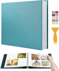 Large Photo Album Self Adhesive, DIY Scrapbook for 4x6 5x7 8x10 Photos, Acid-free, Blue, 40 Pages, for Weddings, Baby, Family, Travel by HenPisen