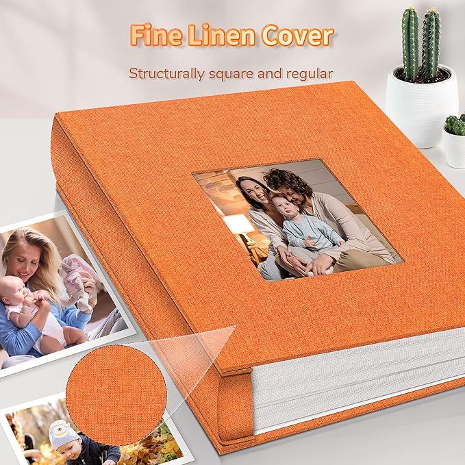 Artfeel Photo Album 4x6 with 1000 Pockets,Slip-in Picture Albums,Linen Cover Memory Book with Front Window,White Page Vertical Photo Book for Wedding,Family,Anniversare,Baby,Vacation - Image 6