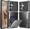 Foluu Wallet Case for Samsung Galaxy S26 Ultra with Card Holder, 5 Credit Hidden Card Slot Flip Cover Dual Layer Protective Hard PC Back & Soft TPU Bumper Case for Galaxy S26 Ultra 2026 (Gray) by Foluu