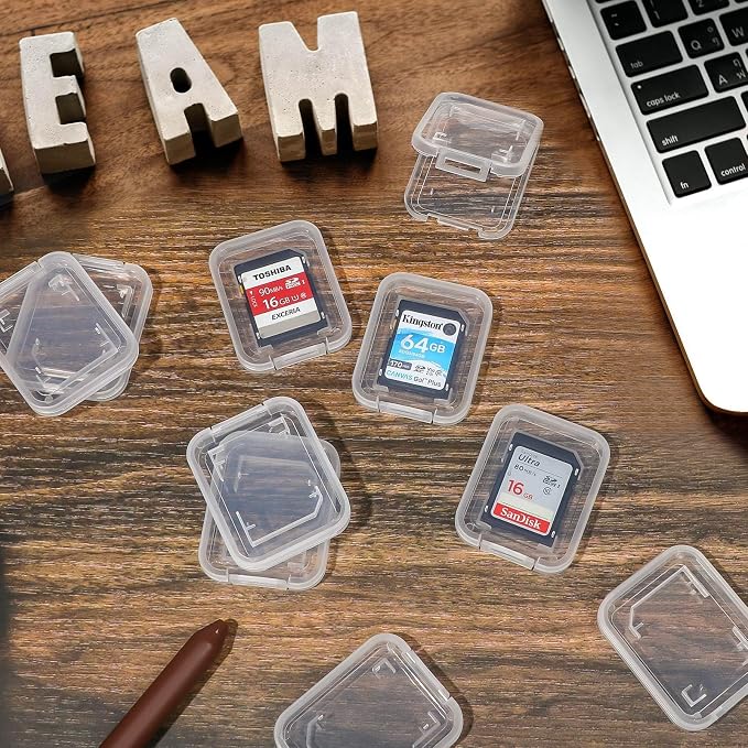 15Pcs SD/SDHC Memory Card Case Holder, Standard SD Plastic Storage Boxes, Clear Compact - Image 7