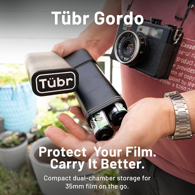 TUBR Gordo 35mm Film Case - Airtight Dual Chamber for 6 Rolls - Raven | Water Resistant, Crush Resistant Protective Holder, Camera Film Storage & Travel Accessories Carry Case & Container - Image 2