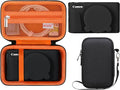 BOVKE Hard Case+Silicone Cover for Canon PowerShot SX740 HS Camera, Orange | SX740 SX730 Digital Camera Shockproof EVA Storage Bag & Soft Silicone Protective Case with Removable Lens Cover, Wrist Strap by BOVKE