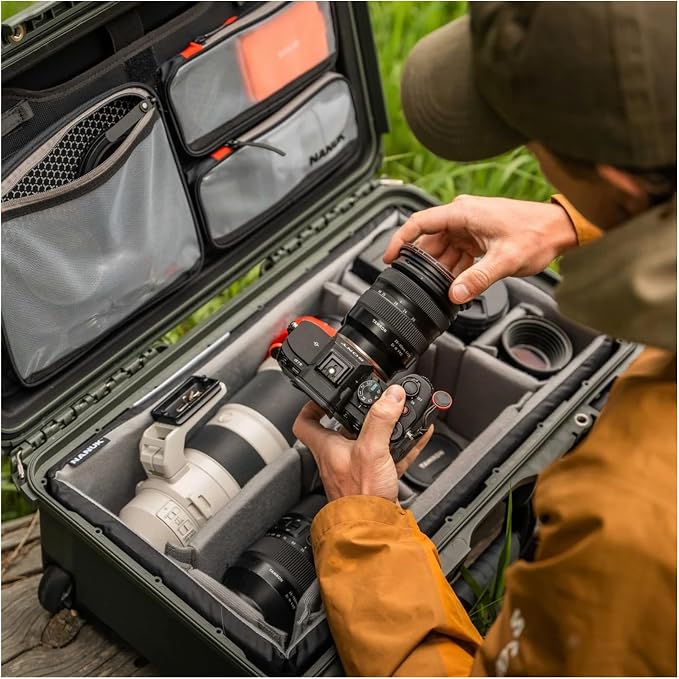 NANUK 935 Pro Photo Kit – Waterproof Travel Camera Hard Case with Padded Dividers and Wheels, 22” x 14” x 9” - Dustproof and Impact Resistant, Airline Carry-On Approved – Olive - Image 2