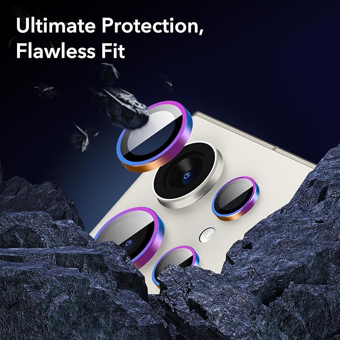 ESR for Samsung Galaxy S24 Ultra Camera Lens Protector, 1 Pack, Chromatic | Individual Camera Cover, 9H Tempered Glass, Original Camera Clarity, Scratch-Resistant, Case Friendly - Image 2