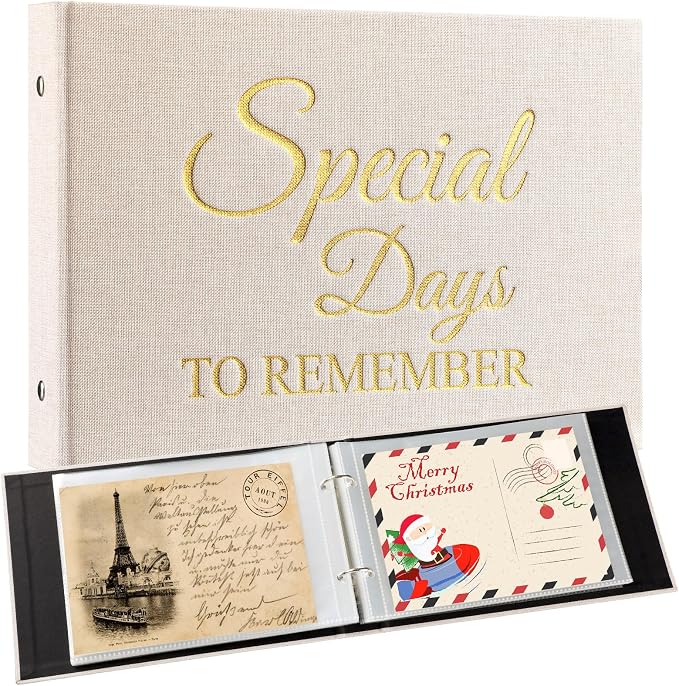 Spiareal Special Days to Remember Card Organizer Set Greeting Card Holder 6 x 8 Inches 100 Pages Stamping Binder Album Display Organization Storage for Memory Greeting Photo Gift by Spiareal
