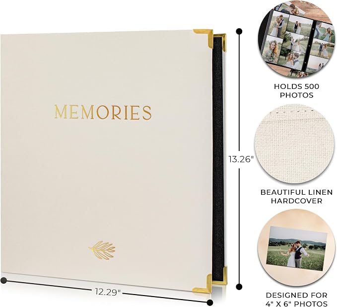 Beautiful Linen Photo Album For 4x6 Photos - Holds Up To 500 Pictures | Safely Stores Unique Memories - The Perfect Large Book for All Pictures of Treasured Family, Baby or Wedding Moments - Image 7