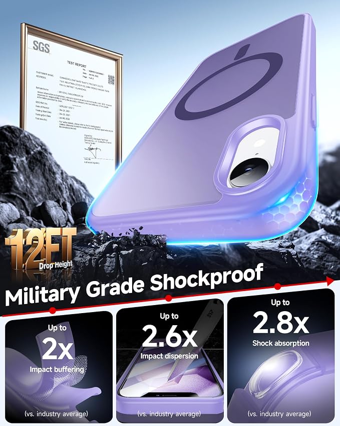 LeYi for iPhone-XR Phone Case Purple with Screen Protector X2 + Camera Cover X2:[ MagSafe Compatible] Magnetic Cases for i Phone 10 iphoneXR Military Grade Protective Funda para 10XR, Lavender Purple - Image 3