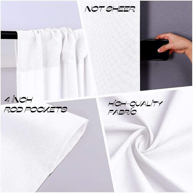 Joydeco White Backdrop Curtain for Parties, Wrinkle Free White Curtains Photo Backdrop for Wedding Decor, Birthday Party Graduation Baby Shower Photography(5ft x 7ft, 2 Panels) - Image 6