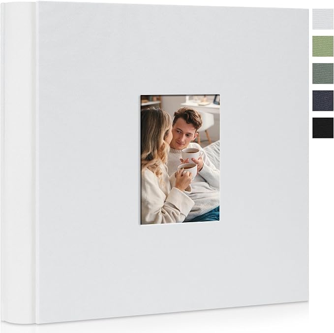 Photo Album 4x6 Pictures 600 Pockets Linen Cover White | Front Window, Large Picture Book, Memory Book, Family Travel Wedding Keepsake by Remowith