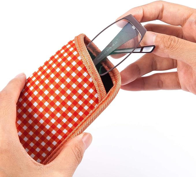 TRIUMPH VISION 3 Pack Reading Glasses Pouch Soft Case Eyeglass Sleeve Slim | Alternative to Bulky Case in bag, Lightweight Lined Padded Protect Optical lens Slip in, Cute Pattern Portable for Daily Use - Image 3