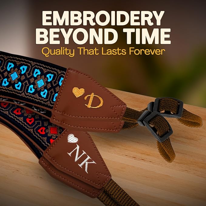 Art Tribute Custom Camera Strap Vintage Blue - Add Your Text and We Make It Especially For You Get Your Own Personalized Gift Camera Strap, No Shipping Cost! - Image 2