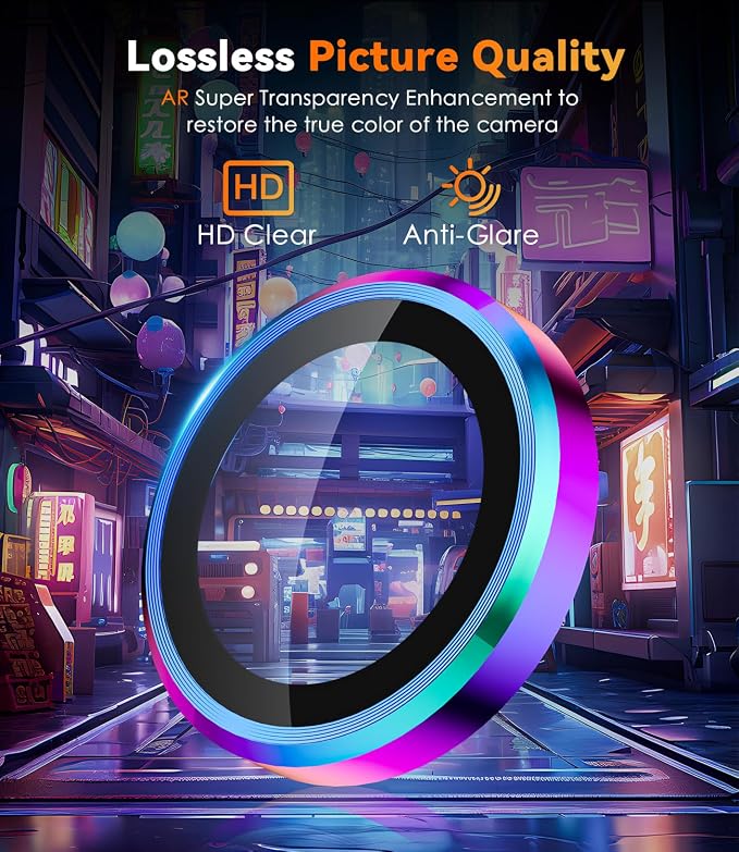 CloudValley for Samsung Galaxy S25 Ultra Camera Lens Protector | 9H Tempered Glass + Aluminum Alloy Individual Lens Protective, [1 Second Installaion] Ultra-HD Glass Cover,Titanium Colorful - Image 3