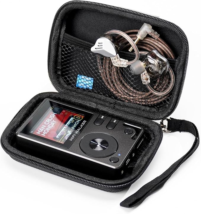 MP3 Player Case Compatible with HIFI WALKER H2 and H2 Touch, Hard EVA Portable Carrying Case for MP3 Player, Earphones, USB Cable and Memory Cards, Travel Storage Bag, Case Only by HIFIWALKER