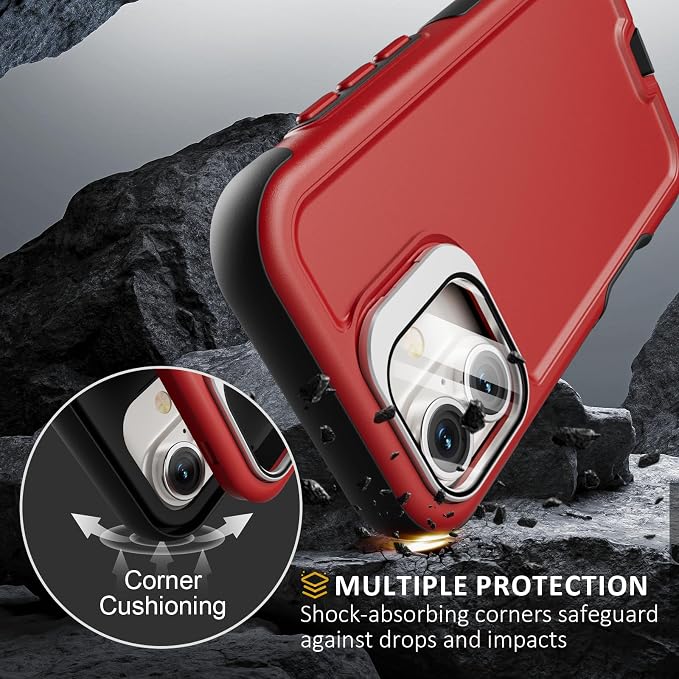 Follaroma Magnetic for iPhone 17 Case with Camera Cover Stand, Red, 6.3" | Built-in Glass Camera Cover Stand,Compatible with MagSafe,Heavy Duty Shockproof Protective,Military-Grade Anti-DropDual Case - Image 5