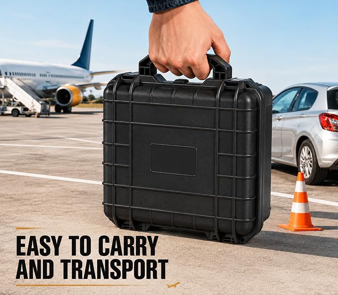 Large Black Waterproof Hard Case with Combination Lock & Customizable Foam – Impact-Resistant Portable Storage for Cameras, Drones, Tools, Ammunition & Valuables - Image 7