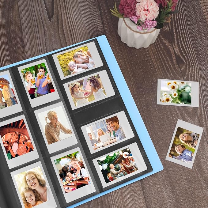 560-Pocket Photo Album for Instax Mini & Polaroid 2x3 Pictures, Blue | Large Capacity Photo Book, Elastic Band Closure, Safely Holds Your Unique Memories for Secure Storage and Easy Viewing - Image 8