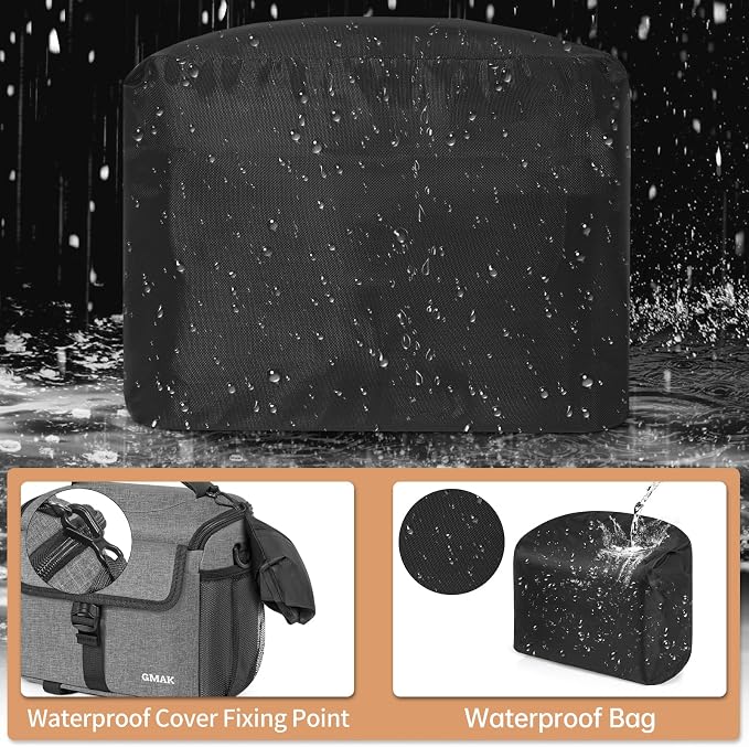 Camera Carrying Case, Camera Storage Bags Anti-Shock Crossbody Camera Case | Compatible for Canon, Nikon, Sony, Fuji DSLR/SLR/Mirrorless Cameras, Lens and Accessories, 9''× 4.7''× 7.5'', Grey - Image 5