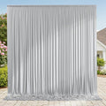 10ftx8ft Wrinkle Free Silver Backdrop Curtain for Parties, Thick Polyester Backdrop Drapes for Wedding Birthday Party Photography Background Baby Shower Decor by ENJOYYOURPARTY
