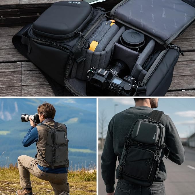 TARION 2-in-1 Camera Backpack & Shoulder Sling Bag Compact 9L Black TR-S | Dual Strap Convertible, Side Access, Waterproof Raincover, for Travel Photography, for DSLR SLR Mirrorless Cameras Drone - Image 9