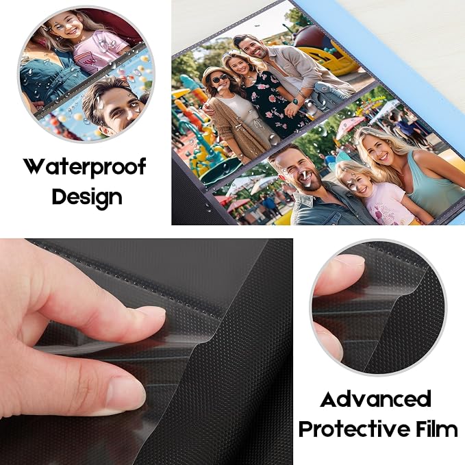Aevdor 5x7 Photo Album, Holds 272 Photos, Leather Cover, Blue | Clear 5x7 Photo Pockets, Front Display Window, Family, Wedding, Birthday, Anniversary & Travel Memories - Image 8