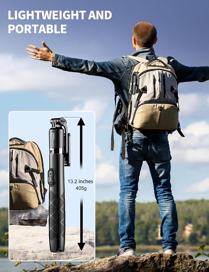 Aluminum 71" Phone Tripod, Travel Tripods for iPhone with Remote, Extendable Cell Phone Selfie Stick Tripod Stand Compatible with iPhone 17/16/15/14/13/Android/Camera - Image 7