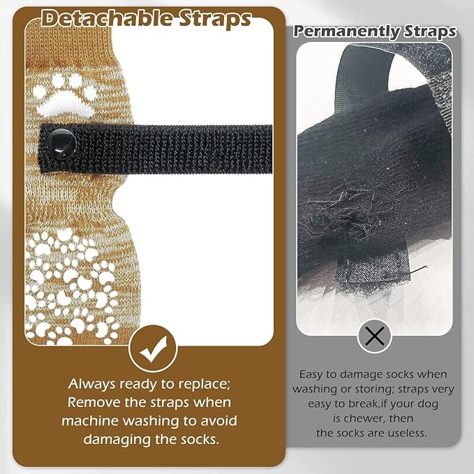 EXPAWLORER Anti Slip Dog Socks to Prevent Licking Paws, Dog Shoes for Hot Pavement, Dog Booties for Small Medium Large Senior Dogs, Traction Control Boots & Paw Protectors for Hardwood Floors - Image 5