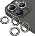 AGVEE 3+3 6 Pack for iPhone 15 Pro & Max Camera Lens Protector Cover | Individual Bling Diamond & Bling Glitter Sparkle Cute Gem Metal Ring, 9H Tempered HD Glass by AGVEE