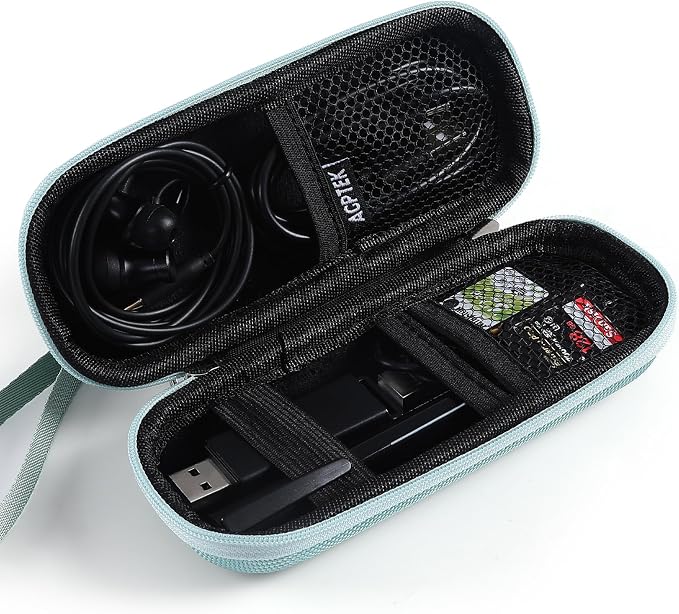 AGPTEK Carrying Case, EVA Zipper Carrying Hard Case Cover for MP3 Players | Storage Holder for Digital Voice Recorders, 3D Printing Pen, USB Cable, Earphones, Memory Cards, U Disk (Green) - Image 9
