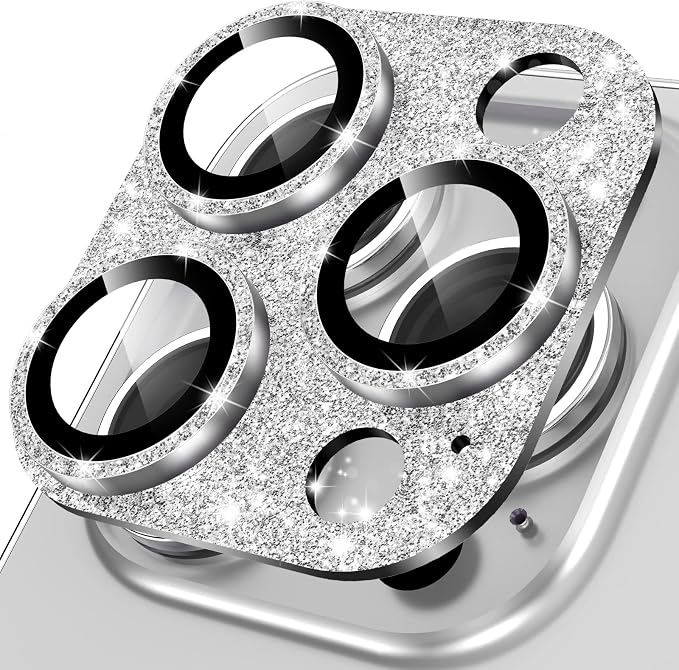 YWXTW for iPhone 13 Pro/iPhone 13 Pro Max Camera Lens Protector, [4TH Gen New Bling Design] Glitter Shiny Diamond Metal Ring Tempered Glass Back Camera Screen Protector Lens Cover by YWXTW